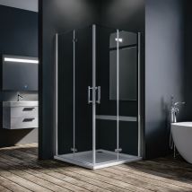 Sonni - Cabine de douche accès d'angle 100x80cm Douche porte pliante 180° Paroi de douche