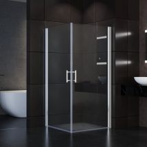 Sonni - Cabine de douche accès d'angle 90x90x185 cm Cabine de douche niche Porte battante Sans cadre