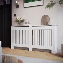 Cache-radiateur en stratifié blanc laqué vertical 172x19x81cm Extra Large - Sonni