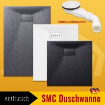 Design Duschwanne Duschtasse Flach Aus Smc Brausewanne Super Flache 120 X 90 Cm,weiß,mit Ablaufgarnitur,antirutsch - Sonni