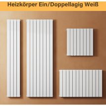 Design Flach Heizkörper Weiß Paneelheizkörper 1600x619mm Vertikal Doppellagig 1875 Watt - Sonni