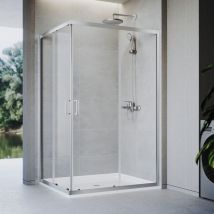 Sonni Duschkabine Eckeinstieg Dusche Mit Aluminiumrahmen, 6mm Sicherheit Gehärtetem Glas, 120 X 76 X 185 Cm