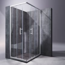 Sonni - Duschkabine Höhe Duschabtrennung Eckeinstieg Dusche Schiebetür esg Klarglas Schnellfreigabefunktion 80x100x195cm