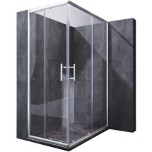 Duschtüren Eckeinstieg Duschkabine Doppel Schiebetür Klarglas Dusche 120X80x185cm esg Schnellfreigabefunktion Spritzwasserschutz - Sonni