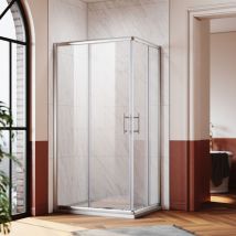 Eckeinstieg Dusche Duschkabine Duschabtrennung Duschwand mit schiebetür H:195cm 100x90cm,Schnellfreigabefunktion,Spritzwasserschutz - Sonni