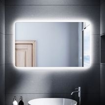 Espejo Baño con Luz Antivaho 100x60 cm Espejo Baño led Pared con Interruptor Táctil,Bajo Consumo - Sonni