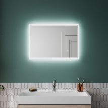Sonni - Espejo de Baño con Luz led 70x50cm Antivaho Memoria Interruptor Táctil Espejo IP44 Ahorro de Energía Instalar Horizontal/Vertical