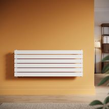 Sonni - Heizkörper Flach Heizkörper Design Paneelheizkörper Horizontal Weiß Handtuchwärmer Handtuchtrockner 1200x465mm, 453W