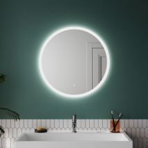 Sonni - Miroir de salle de bain rond éclairage led Touch antibuée miroir mural salle de bain 60cm