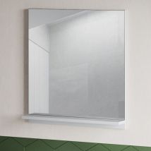 Sirhona - sonni Miroir de salle de bains Laiton/non-plomb 55 x 60 cm Miroir mural avec tablette en verre pour le rangement