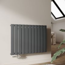 Sonni - Radiateur eau chaude en acier Conception murale Vertical Radiateur chauffage central 630x850mm Panneau Unique Anthracite (579W) Horizontal