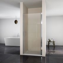 Sonni - Porta doccia in nicchia 90cm schermo doccia nano porta doccia in vetro a battente cabina doccia
