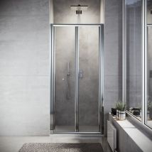 Sonni - Porte de douche reglable en largeur Verre trempé Cabine de douche Porte pliante Largeur 100cm Hauteur 185cm