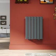 SONNI Radiador de Agua Caliente Antracita Vertical SPCC Acero 600x465 mm 1143W