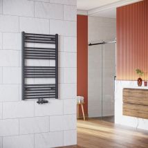 Sonni - Radiador de baño secador de toallas antracita 575 vatios calentador de centro conexión con termostato multibloque antracita 1000x600mm