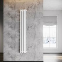 Radiador de Vertical Ovalado Blanco Radiador Centro Conexión Doble Capa 1600x230mm - Sonni