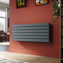 Sonni - Radiateur Eau Chaude Bicouche Anthracite Horizontal En Acier 465x1200 Mm Radiateur Chauffage Central (950w)