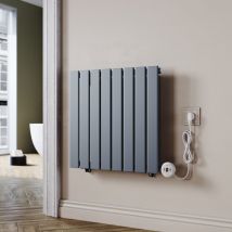 Sonni - Radiateur électrique chaude en acier Radiateur Vertical Anthracite avec Thermostat Réglable et Télécommandé 600×604mm 600W