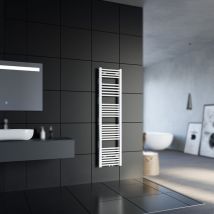 Radiateur sèche-serviettes Salle de bain Raccord central Radiateur sèche-serviettes Salle de bain Blanc Droit 40 160cm - Sonni