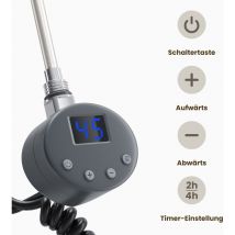 Resistenza Elettrica per Radiatore Funzione di Temporizzazione e Termoregolazione 800W Adatto per Scaldasalviette con Protezione Contro il