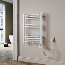 Sonni - Sèche-serviette électrique Blanc 70x50cm radiateur électrique Sèche-serviette Porte-serviettes électrique Arc 400W