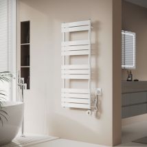 Sonni - Sèche-serviettes électrique Blanc avec contrôle de Température wifi Chauffage à distance Radiateur sèche-serviettes plat 1200×500×62mm 600W