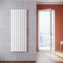 Sonni - Radiateur eau chaude en acier Conception murale Vertical Tube plat Radiateur chauffage central 1600x619mm Panneau Double Blanc (1875W)