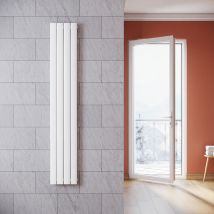 Radiateur eau chaude en acier Conception murale Vertical Tube plat Radiateur chauffage central 1800x311mm Panneau Double Blanc (1066W) - Sonni