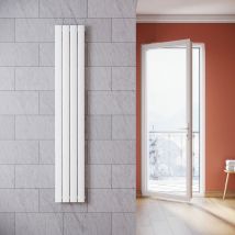 Sonni - Radiateur eau chaude en acier Conception murale Vertical Tube plat Radiateur chauffage central 1800x311mm Panneau Unique Blanc (536W)