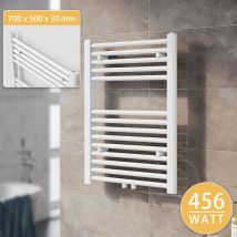 Termoarredo Scaldasalviette Acqua Calda Asciugamani da Parete Radiatore Collegamento Intermedio 700x500mm Bianco - Sonni