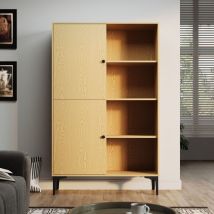 Sonni - Vitrine Modernes Design-Bücherregal, Einfach zu montieren, Geeignet für Schlafzimmer, Wohnzimmer, Arbeitszimmer, Holzähnliche Farbe,