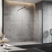 Sonni - Walk In Douche Paroi de douche 10mm nano-revêtement verre avec barre de support 140x200cm