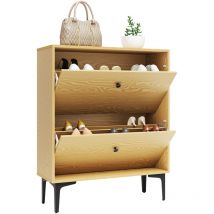 Zapatero De 2 Puertas Zapatero De Entrada Con Puerta Plegable 95x30x80cm Color Madera Original - Sonni
