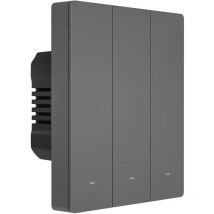 Smart 3-Kanal Wi-Fi Wandschalter Schwarz (M5-3C-80) - eleganter Wandschalter