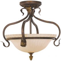 Elstead - Sonoma Valley - 3 Light Semi Flush Ceiling Light Aged Tortoise Shell, E27