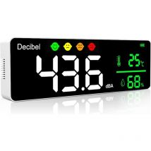 Sunxury - Sonomètre 30130dB 11 'lcd Professionnel Sonomètre Décibelmètre Décibel/Température/Humidité avec Alarme et Câble usb pour Bureau à domicile