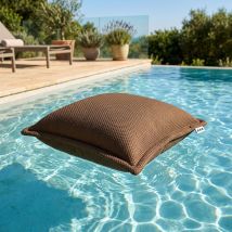 Soo Santaï - Cojín flotante Small Cushion Floating, 45x45x25 cm, resistente a los rayos uv, marrón, sin poliestireno