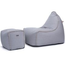 MiniBuddy's Rest birnenförmiger Sessel mit Fußstütze, 75x60x65 cm für den Innenbereich, abnehmbarer Bezug, mit Nähten - Soo Santaï