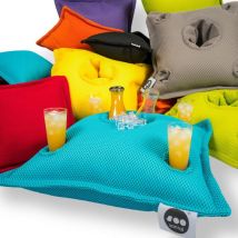 Pool Party Barkissen, 75x75x25 cm, mit 4 Bechermulden und 1 Flaschenmulde, UV-beständig, grün, polystyrolfrei, mit 4 Bechermulde - Soo Santaï