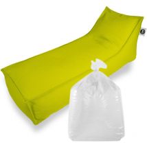 Set Relax Sis chaise longue + polystyrène 160x70x35 intérieur & extérieur flottante, déhoussable et résistante aux uv, Vert - Soo Santaï