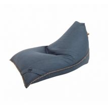 Soo Santaï - Sillón puf Lazy Bro Indoor forma pera, 140x120x90 cm para interior, desenfundable, con asas y pespuntes, azul vaquero