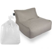 Soo Santaï - Sillón puf Set Daddy Cool xl + poliestireno, 100x90x70 cm, gris