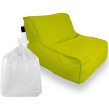 Soo Santaï - Sillón puf Set Daddy Cool xl + poliestireno, 100x90x70 cm, verde