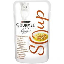 Sopa Cristal Gourmet con Pollo, Pescado Blanco y Verduras Purina 40 gramos
