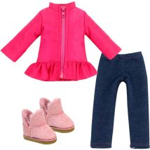 Teamson Kids - Sophia's par 3 morceaux d'hiver tenue avec des bottes pour des poupées de 14,5 ', rose vif