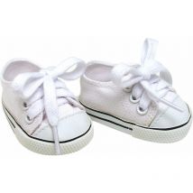 Sophia's by Teamson Kids White Canvas Sneaker Scarpe con lacci per bambole da 18