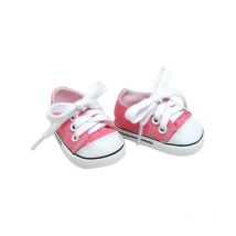 Teamson Kids - Sophia's par Chaussures de poupée de 18' avec lacets, Baskets en toile roses - pour poupées jusqu'à 46cm
