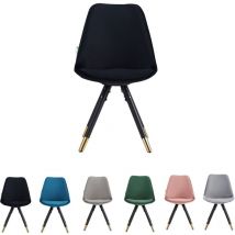 Pn Home - Set of 1/4 Sofia Velvet Upholstered Dining Chair Single - Black