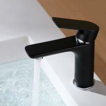 Sophisticated Single Handle Lavatory Faucet in Black