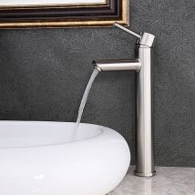 Lookshop - Sophisticated stainless steel and brushed nickel tall bathroom sink faucet